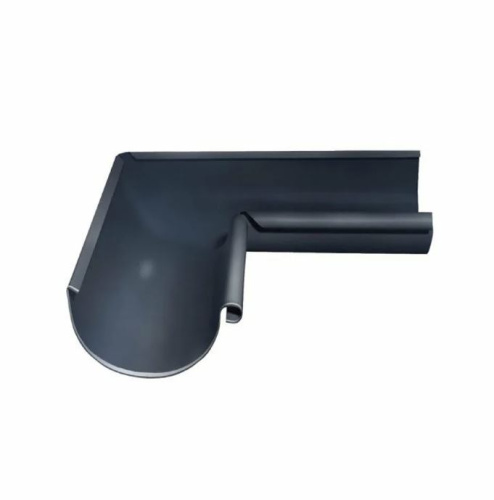 Угол желоба 90 град. графит универсальны Grand Line ПВХ (RAL 7024)